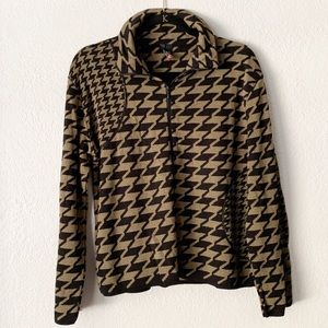 Roni Rabl | Houndstooth Full Zip Sweater Size Med